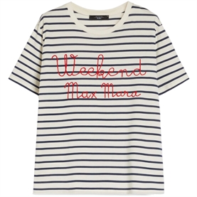 Weekend Max Mara Olga T-shirt, Navy Stripe